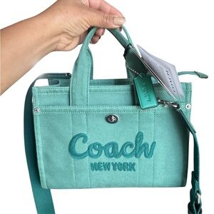 Coach Cargo Denim Tote 26 - NWT - Green
